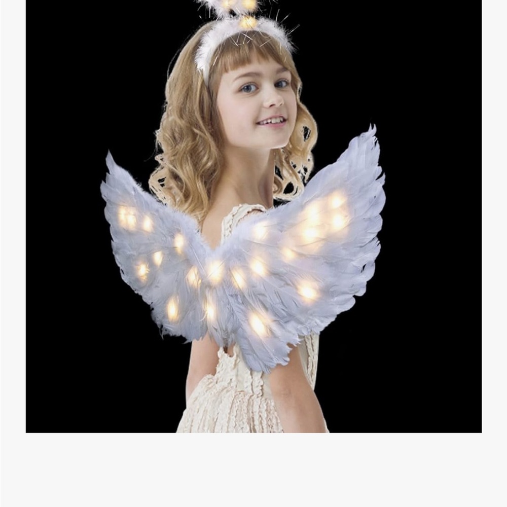 Light-Up Angel Wings And Halo Costume